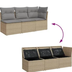 vidaXL - Tuinbank - Beige - Poly rattan