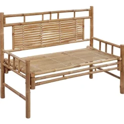 vidaXL - Tuinbank - Blauw - Bamboe - 120 cm - Met kussen