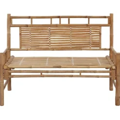 vidaXL - Tuinbank - Blauw - Bamboe - 120 cm - Met kussen