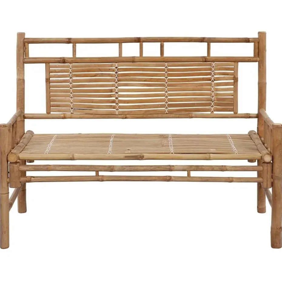 vidaXL - Tuinbank - Blauw - Bamboe - 120 cm - Met kussen