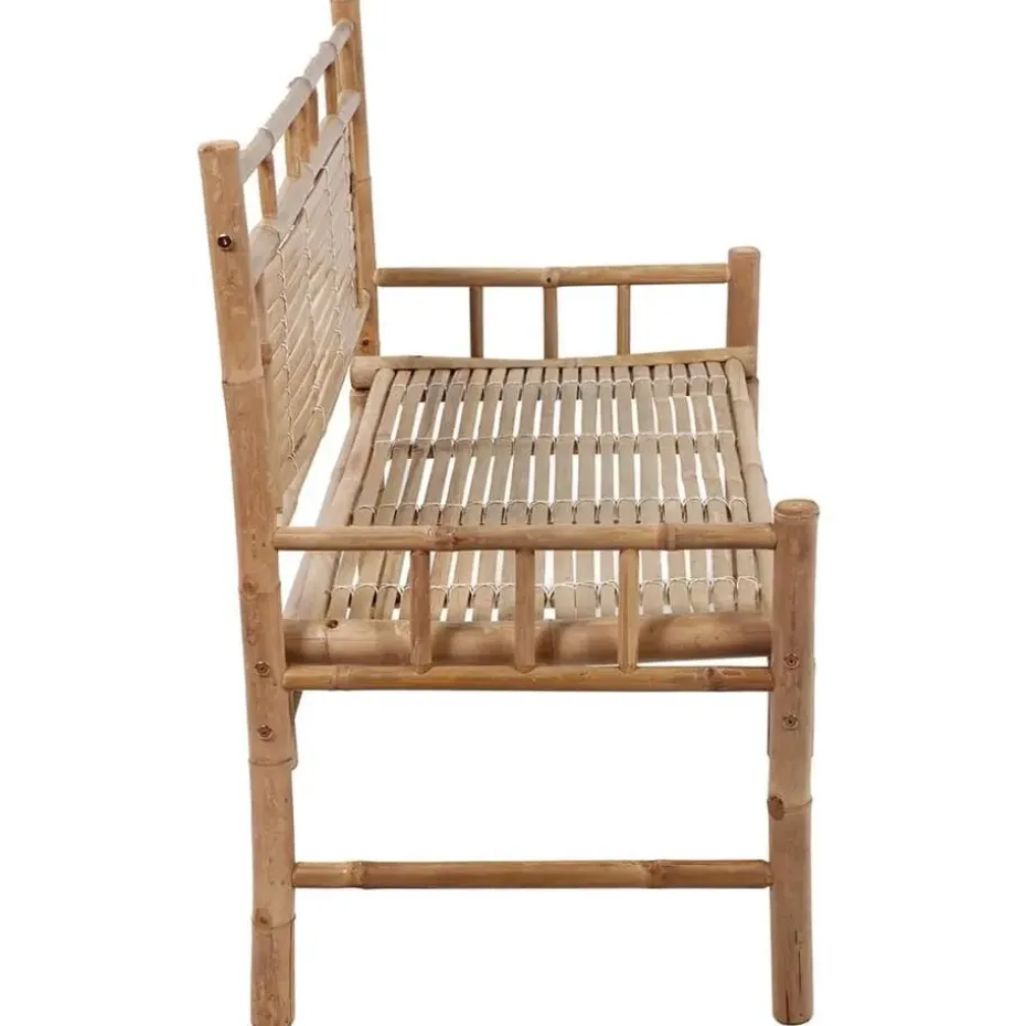 vidaXL - Tuinbank - Blauw - Bamboe - 120 cm - Met kussen