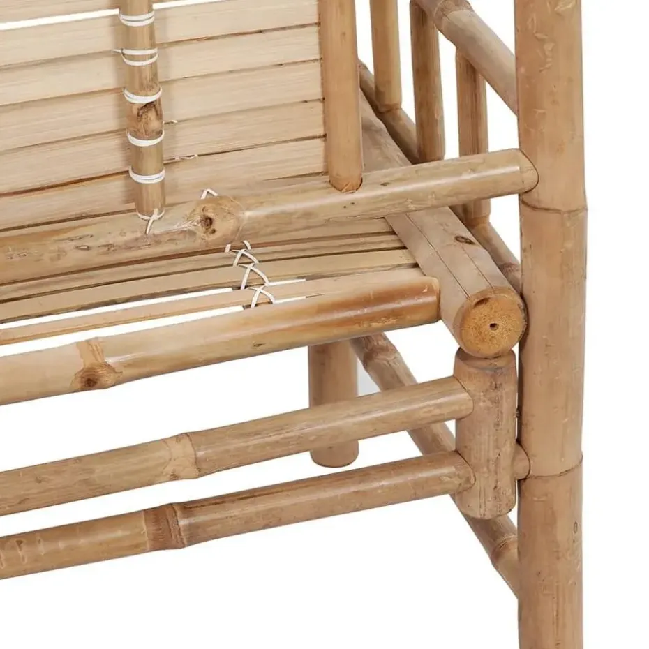 vidaXL - Tuinbank - Blauw - Bamboe - 120 cm - Met kussen