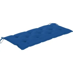 vidaXL - Tuinbank - Blauw - Bamboe - 120 cm - Met kussen