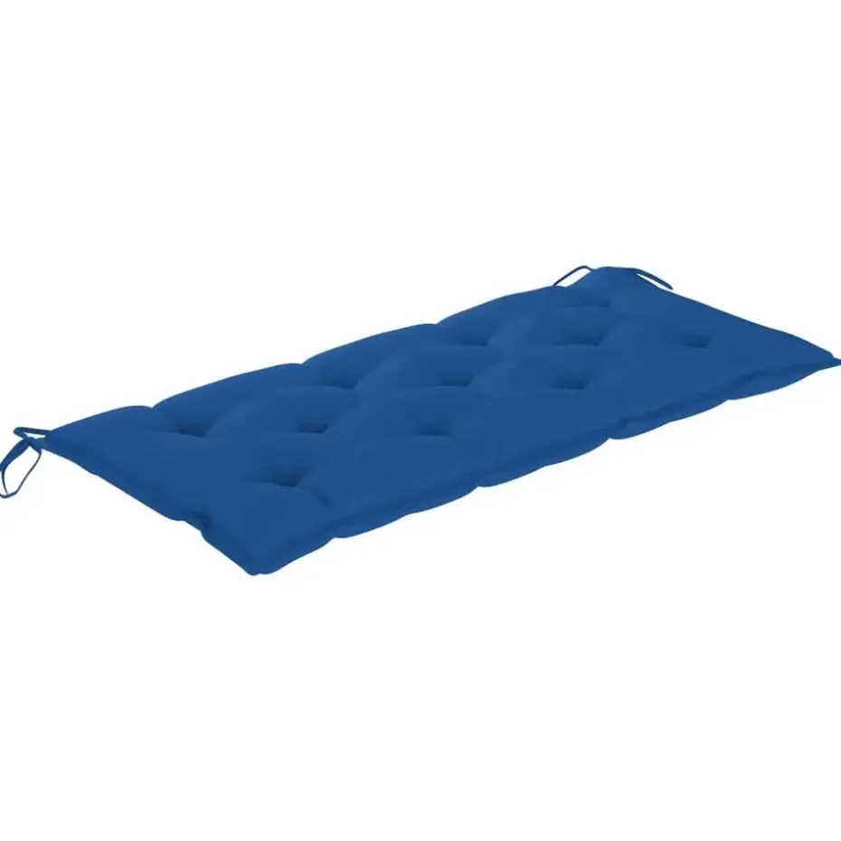 vidaXL - Tuinbank - Blauw - Bamboe - 120 cm - Met kussen