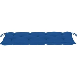 vidaXL - Tuinbank - Blauw - Bamboe - 120 cm - Met kussen