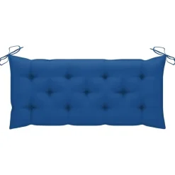 vidaXL - Tuinbank - Blauw - Bamboe - 120 cm - Met kussen