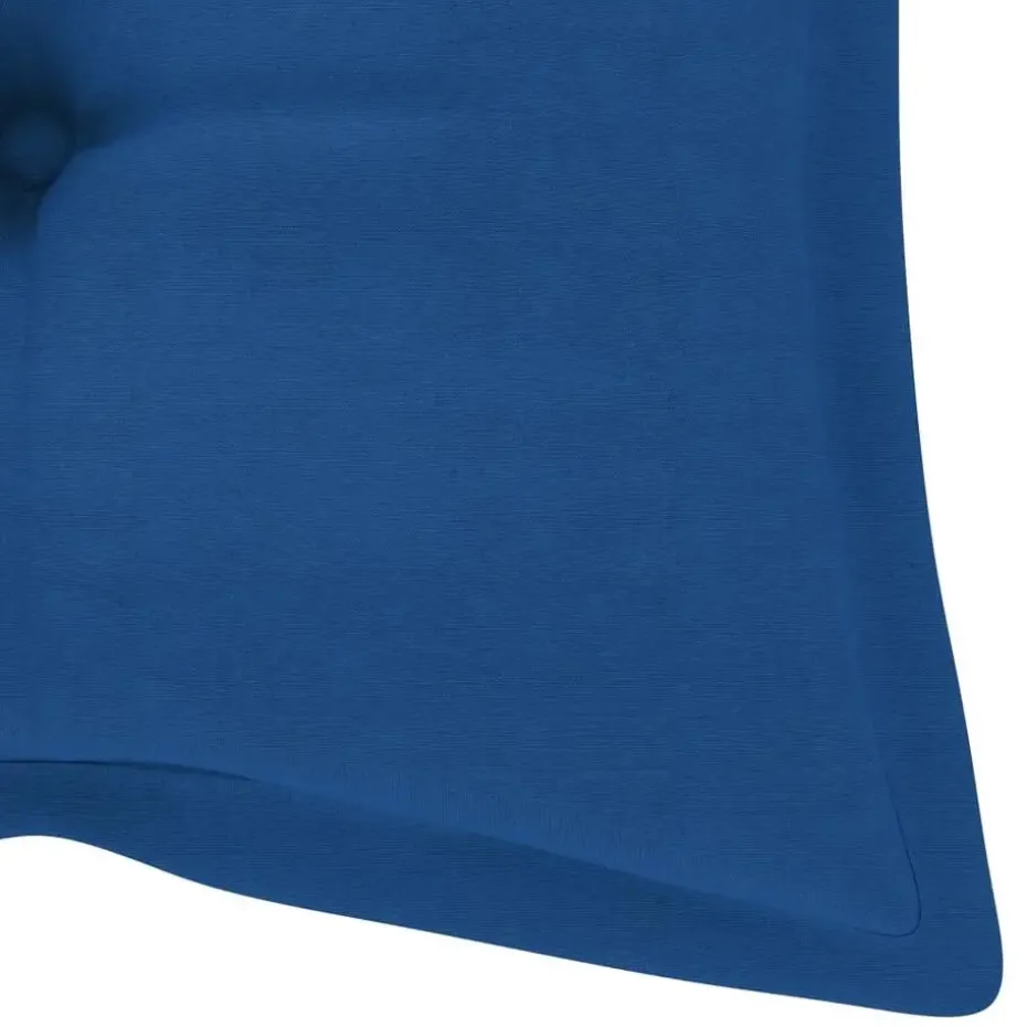 vidaXL - Tuinbank - Blauw - Bamboe - 120 cm - Met kussen