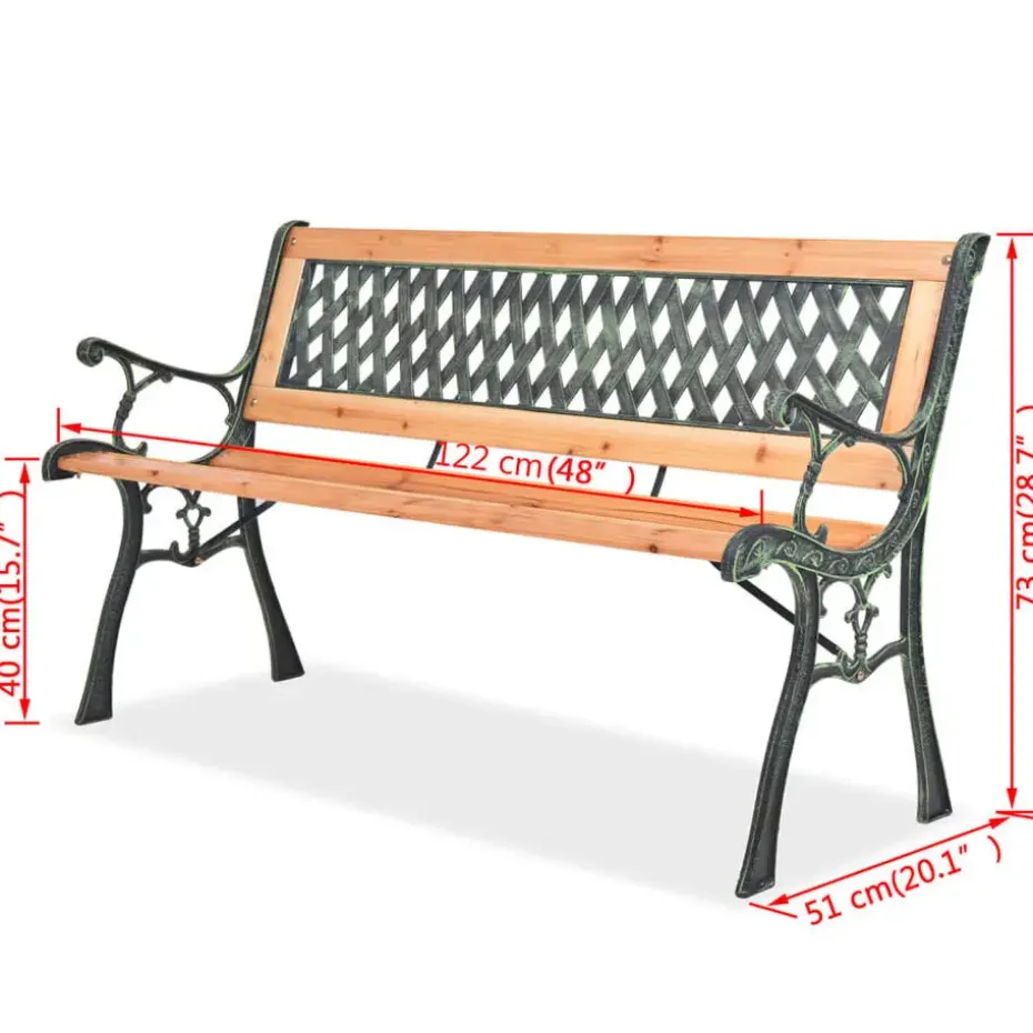 vidaXL - Tuinbank - Bruin - Hout - 122 cm