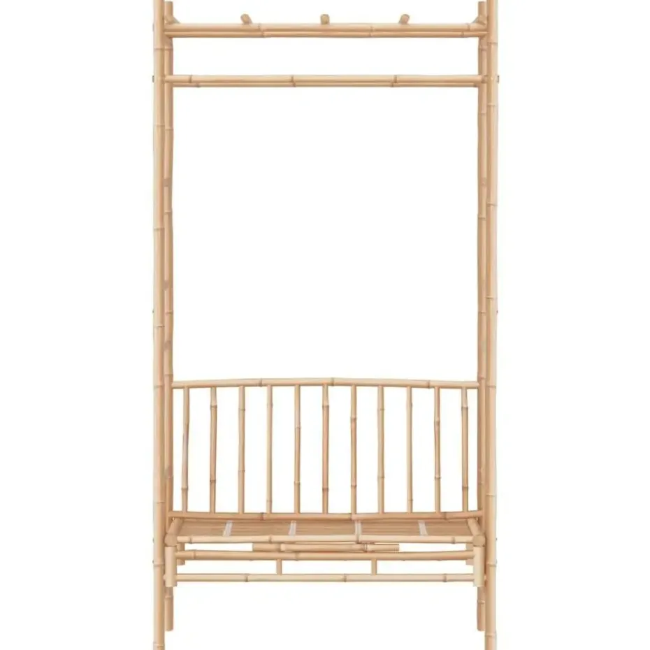vidaXL - Tuinbank - Bruin - Bamboe - 116 cm - Met pergola