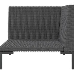 vidaXL - Tuinbank - Grijs - Poly rattan - Met kussens