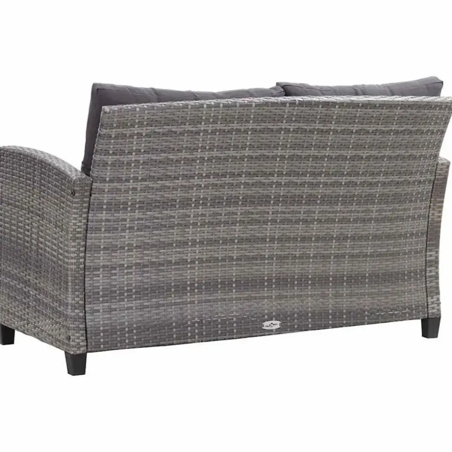 vidaXL - Tuinbank - Grijs - Poly rattan