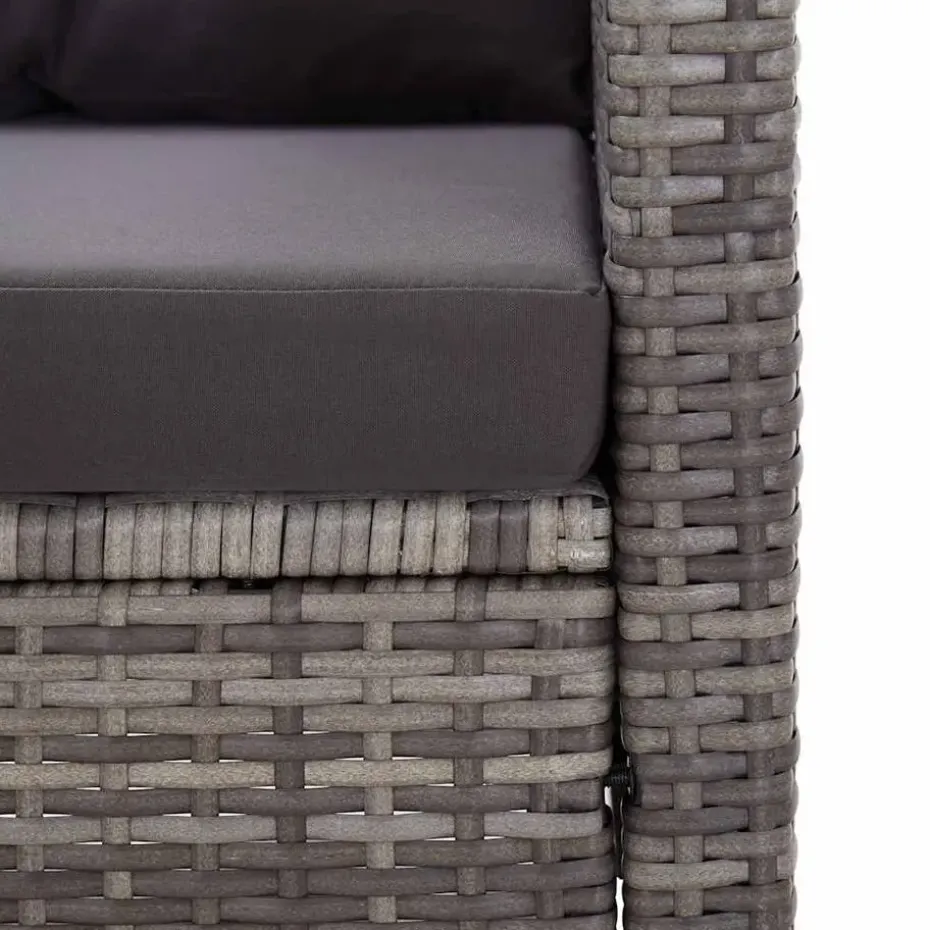 vidaXL - Tuinbank - Grijs - Poly rattan