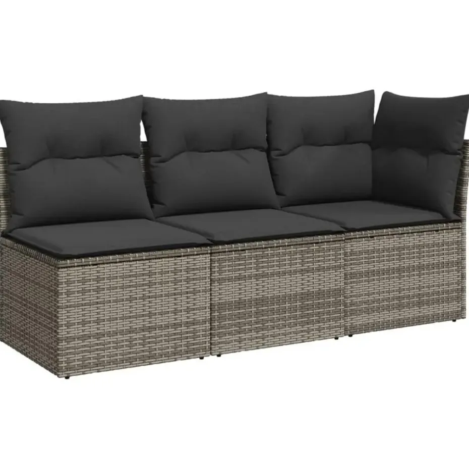 vidaXL - Tuinbank - Grijs - Poly rattan