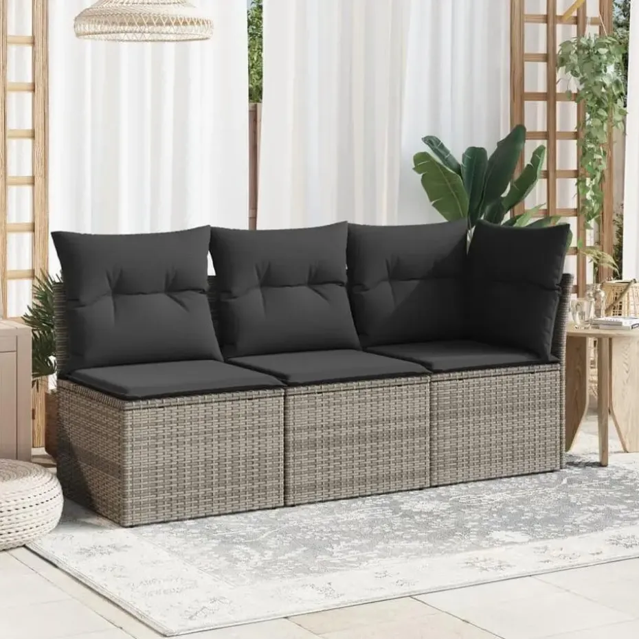 vidaXL - Tuinbank - Grijs - Poly rattan