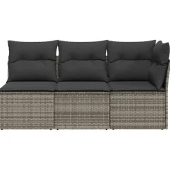 vidaXL - Tuinbank - Grijs - Poly rattan