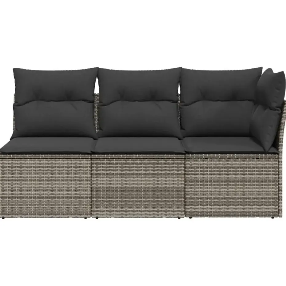 vidaXL - Tuinbank - Grijs - Poly rattan
