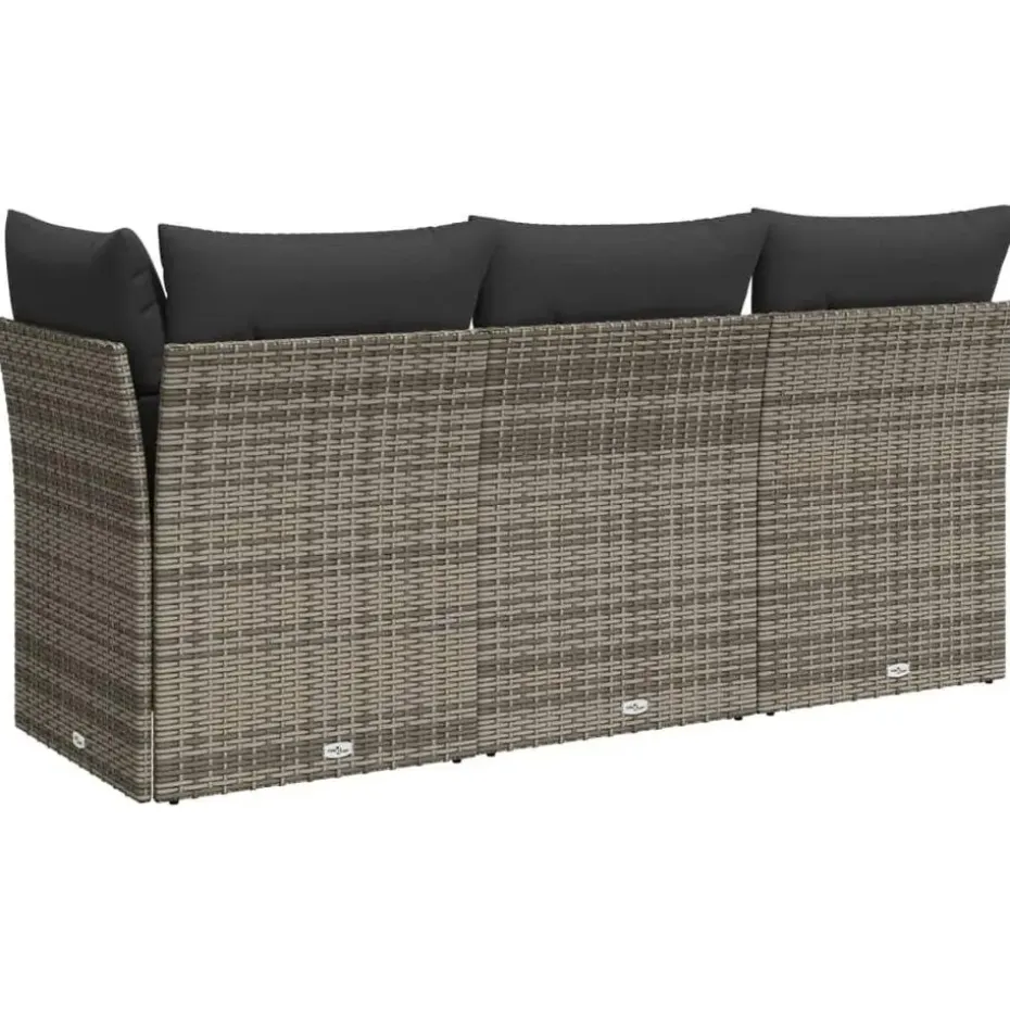 vidaXL - Tuinbank - Grijs - Poly rattan