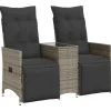 vidaXL - Tuinbank - Grijs - Poly rattan