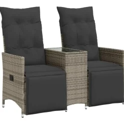 vidaXL - Tuinbank - Grijs - Poly rattan