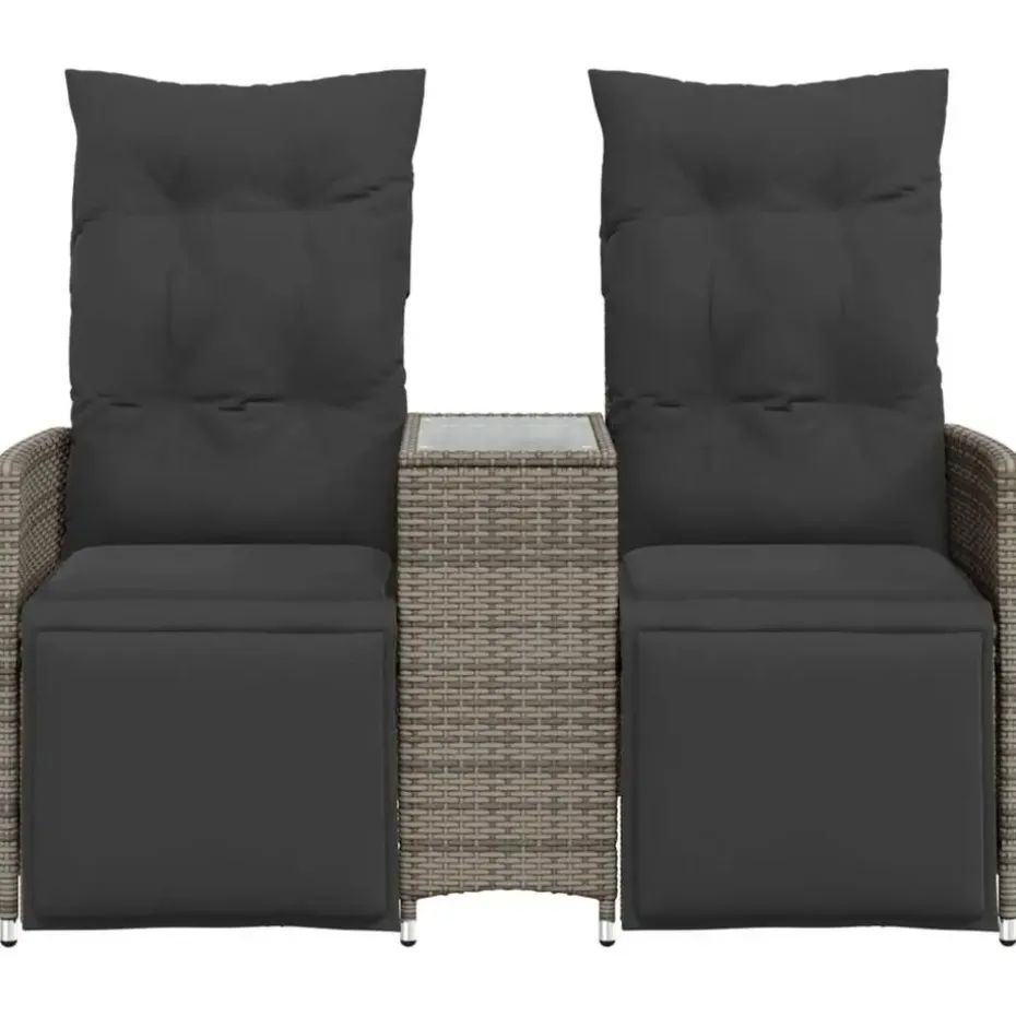vidaXL - Tuinbank - Grijs - Poly rattan