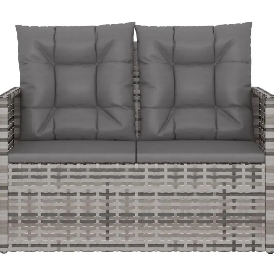 vidaXL - Tuinbank - Grijs - Poly rattan - 105 cm - Met Antraciet kussens