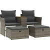vidaXL - Tuinbank - Grijs - Poly rattan