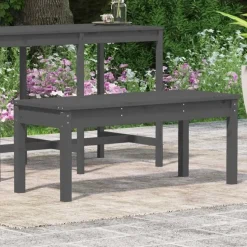 vidaXL - Tuinbank - Grijs - Massief grenenhout - 109x44x45 cm