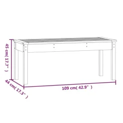 vidaXL - Tuinbank - Grijs - Massief grenenhout - 109x44x45 cm