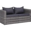 vidaXL - Tuinbank - Grijs - Polyetheen - 2 stuks