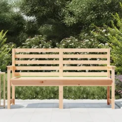 vidaXL - Tuinbank - Naturel - Massief grenenhout - 159.5x48x91.5 cm