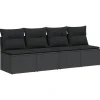 vidaXL - Tuinbank - Zwart - Poly rattan