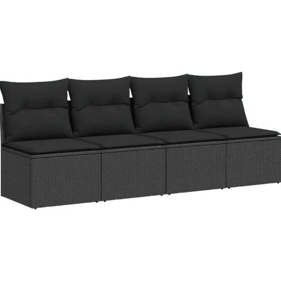 vidaXL - Tuinbank - Zwart - Poly rattan