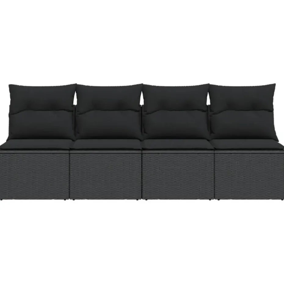 vidaXL - Tuinbank - Zwart - Poly rattan