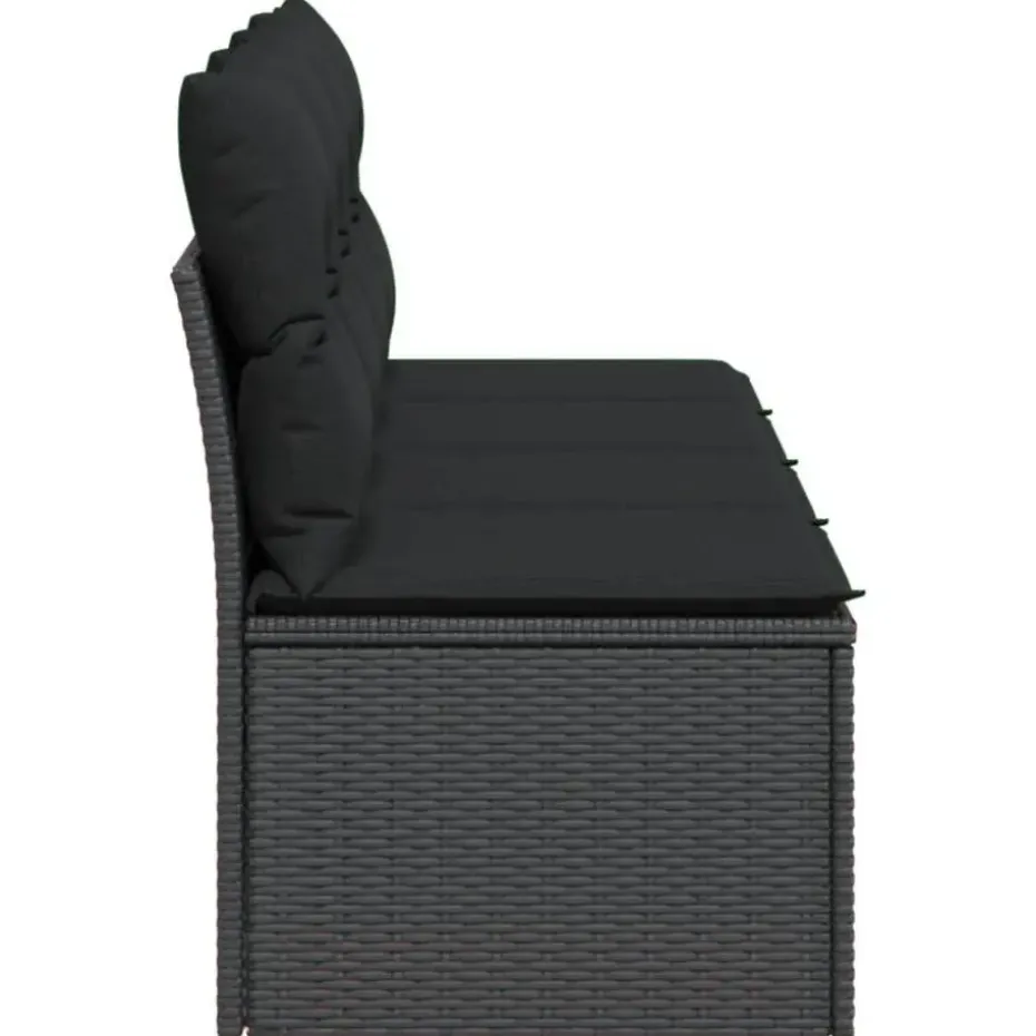 vidaXL - Tuinbank - Zwart - Poly rattan