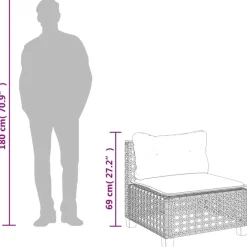 vidaXL - Tuinbank - Zwart - Poly rattan