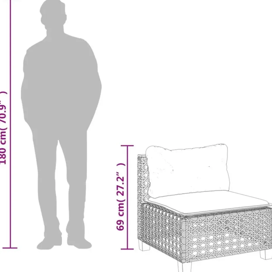 vidaXL - Tuinbank - Zwart - Poly rattan