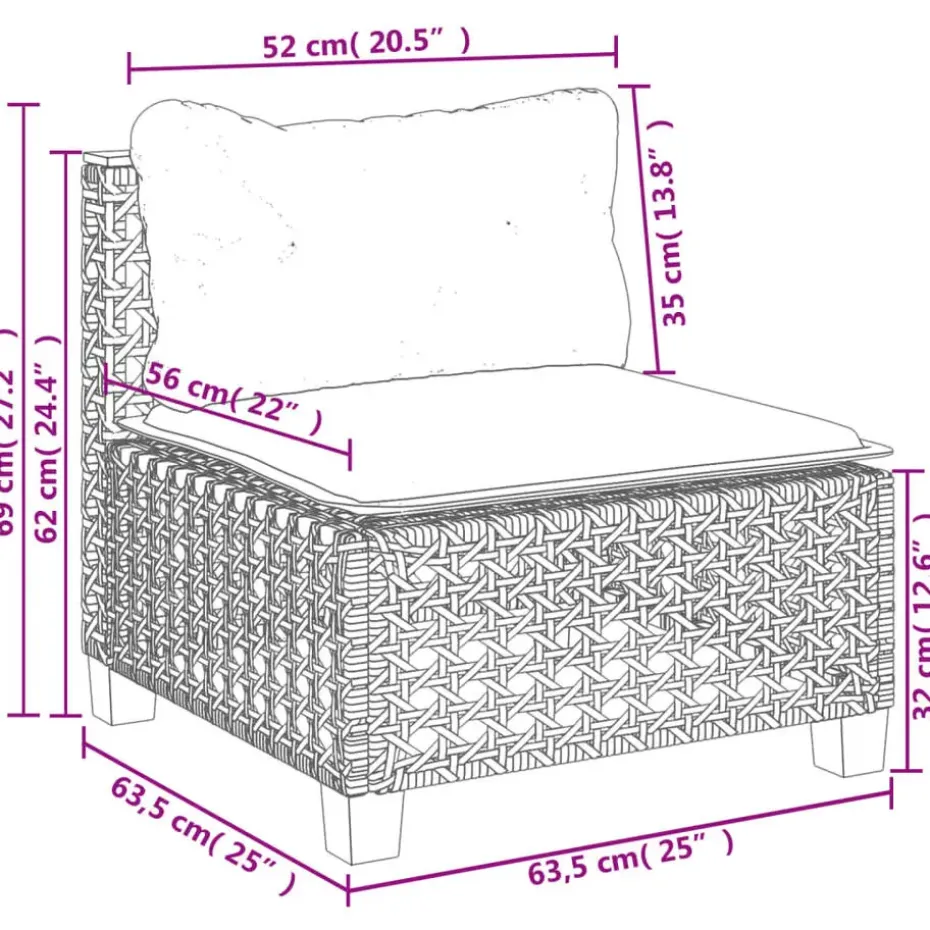 vidaXL - Tuinbank - Zwart - Poly rattan