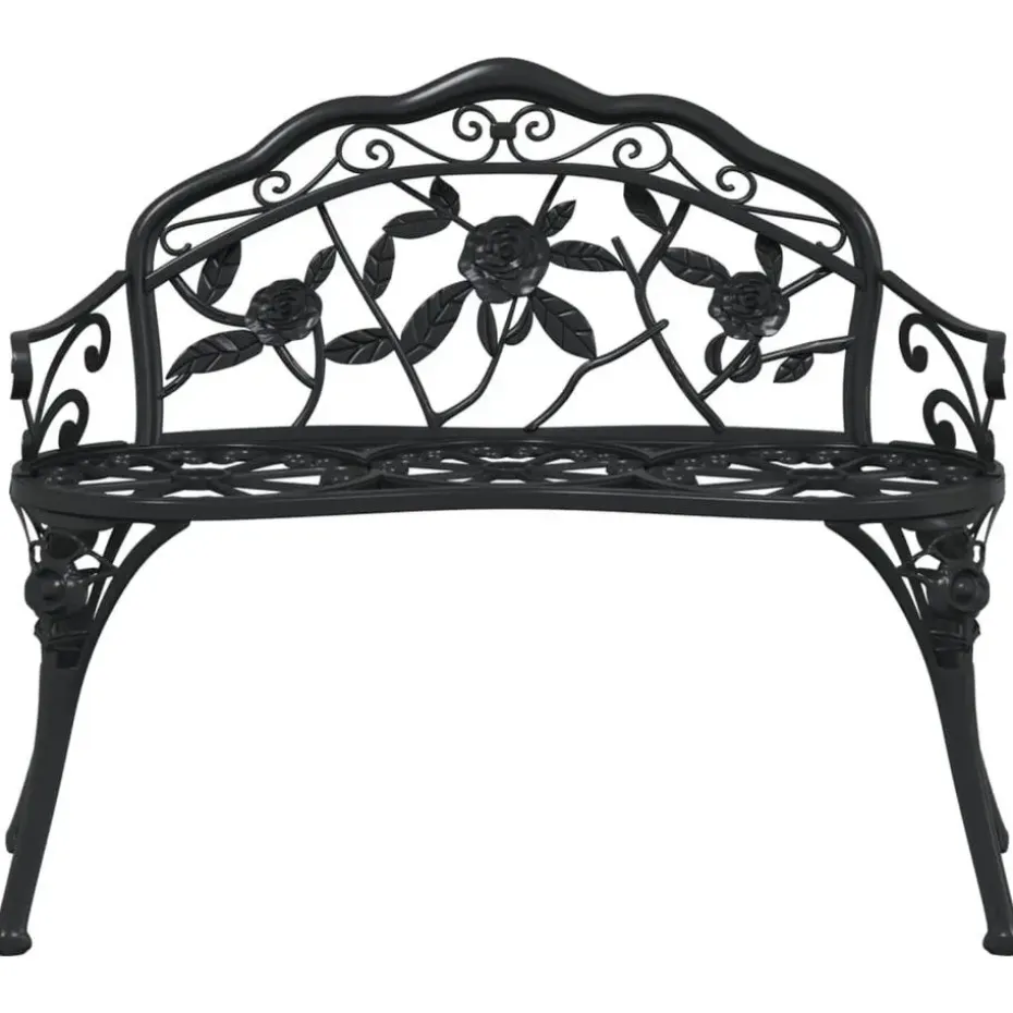 vidaXL - Tuinbank - Zwart - Aluminium