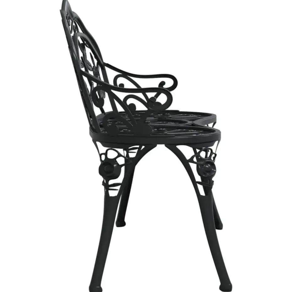 vidaXL - Tuinbank - Zwart - Aluminium
