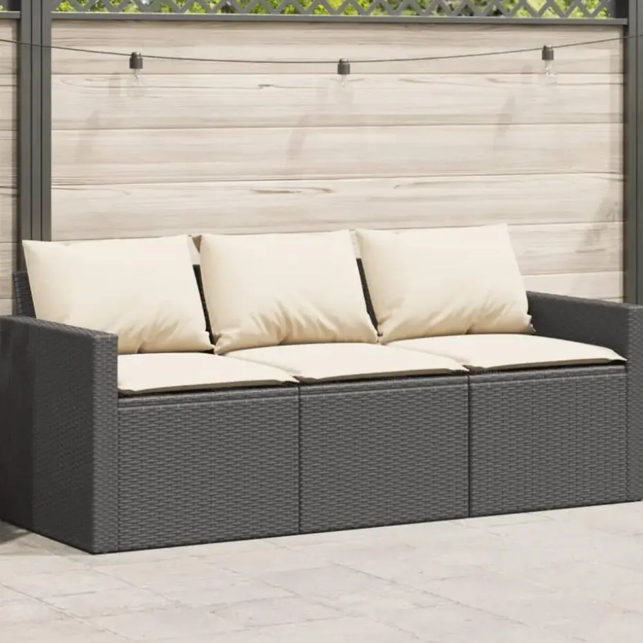 vidaXL - Tuinbank - Zwart - Poly rattan