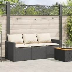 vidaXL - Tuinbank - Zwart - Poly rattan