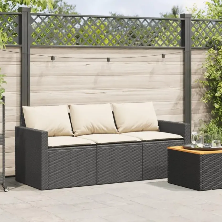 vidaXL - Tuinbank - Zwart - Poly rattan