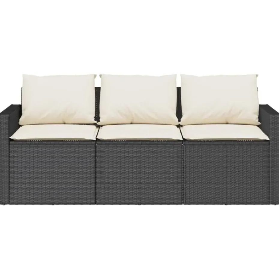 vidaXL - Tuinbank - Zwart - Poly rattan