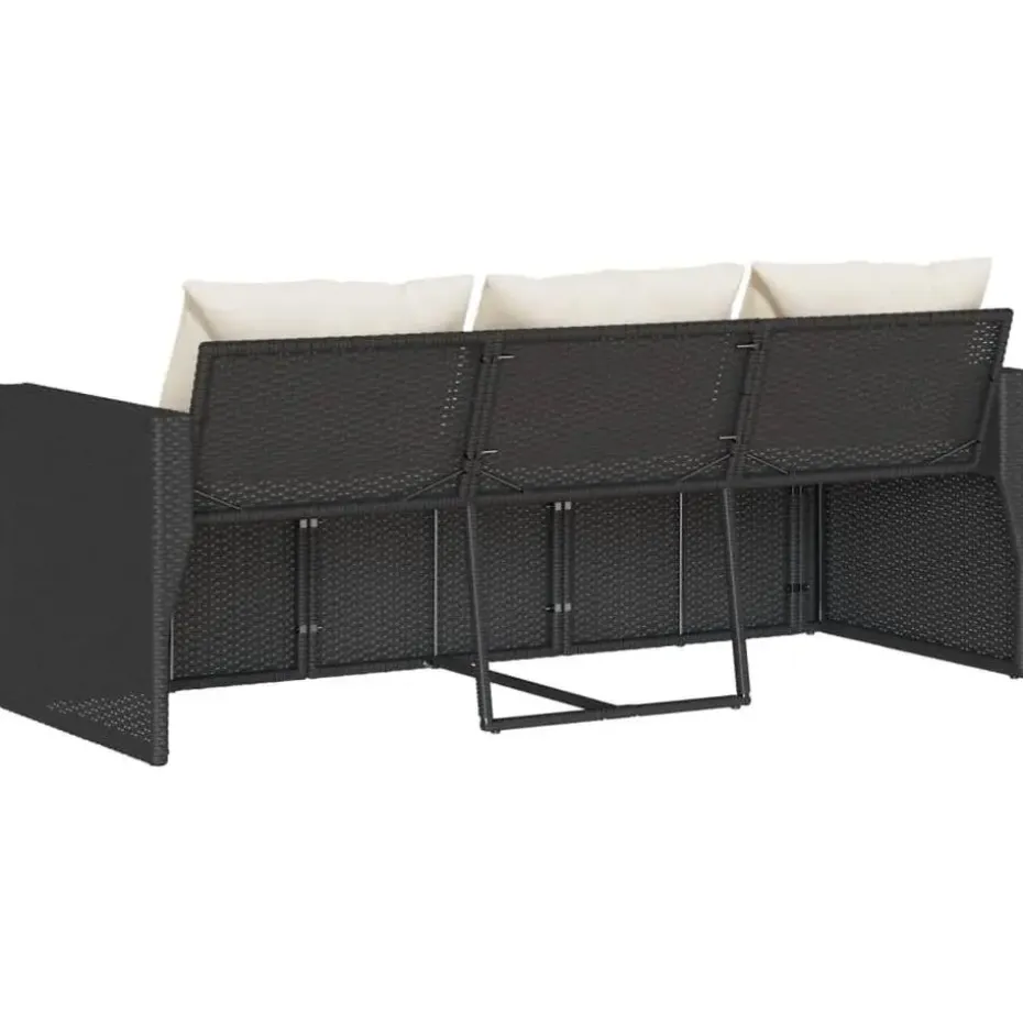 vidaXL - Tuinbank - Zwart - Poly rattan