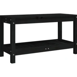 vidaXL - Tuinbank - Zwart - Grenenhout - 82.5 x 35 x 45 cm