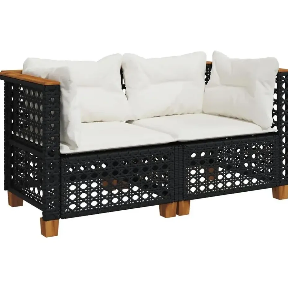vidaXL - Tuinbank - Zwart - Poly rattan