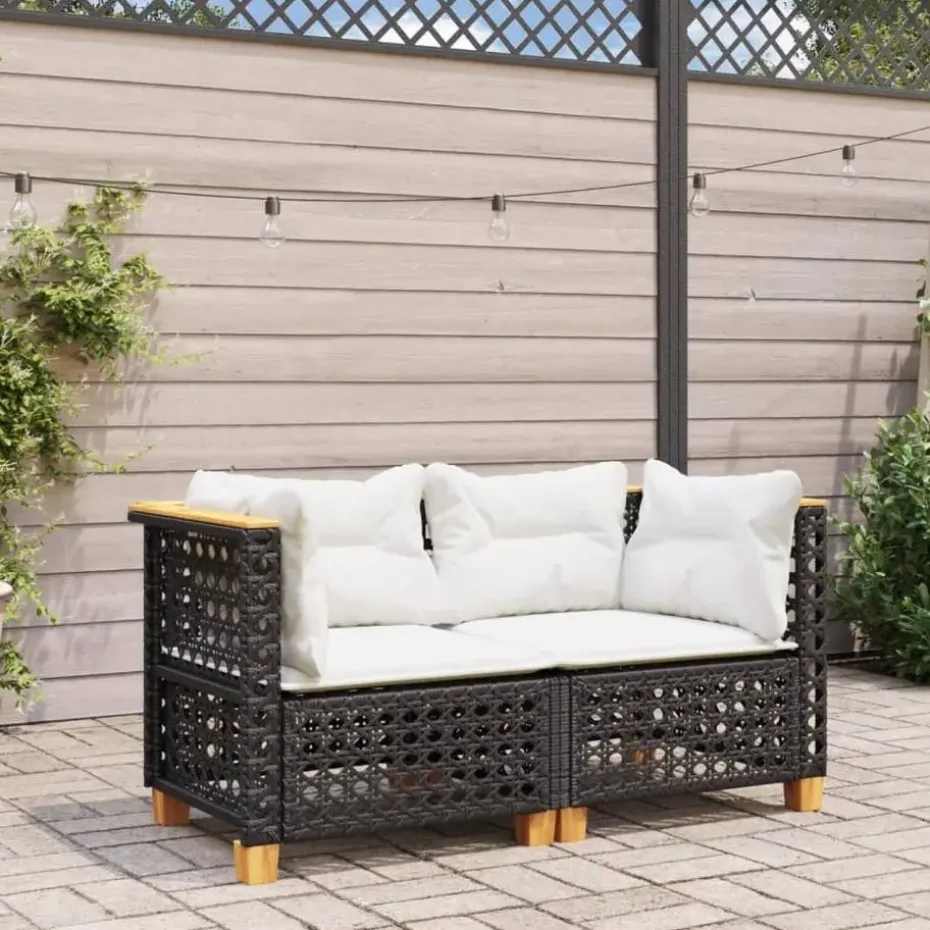 vidaXL - Tuinbank - Zwart - Poly rattan