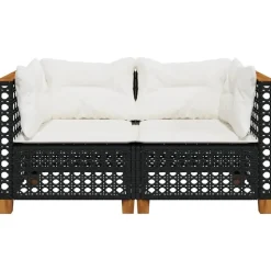 vidaXL - Tuinbank - Zwart - Poly rattan
