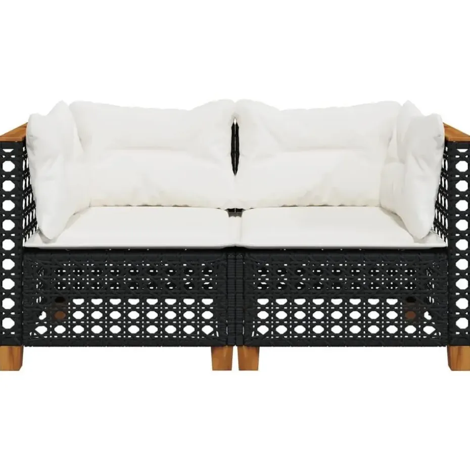 vidaXL - Tuinbank - Zwart - Poly rattan