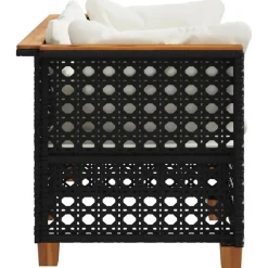 vidaXL - Tuinbank - Zwart - Poly rattan